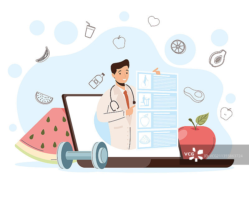 智能手机中的营养师图片素材