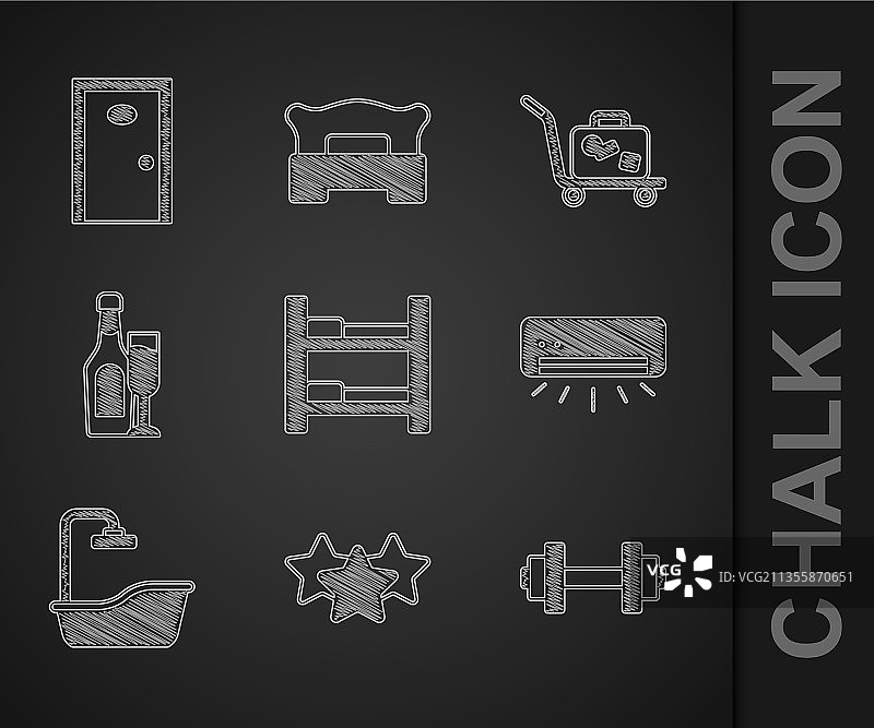 酒店客房床星级哑铃空气图片素材