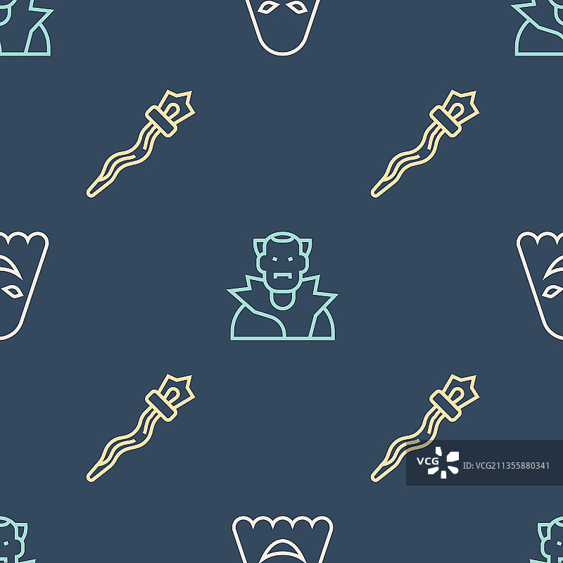 线性幽灵魔法杖和吸血鬼图片素材