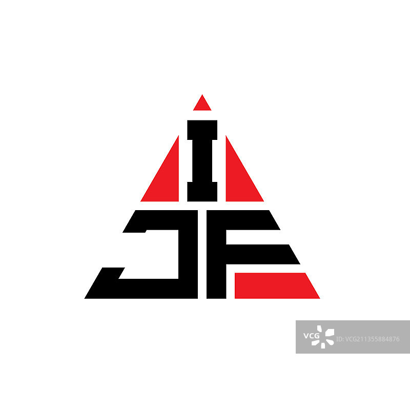 带有三角形的IJF三角形字母标志设计图片素材
