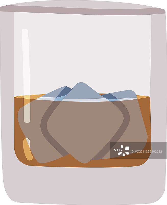 倒入冰块的威士忌图片素材