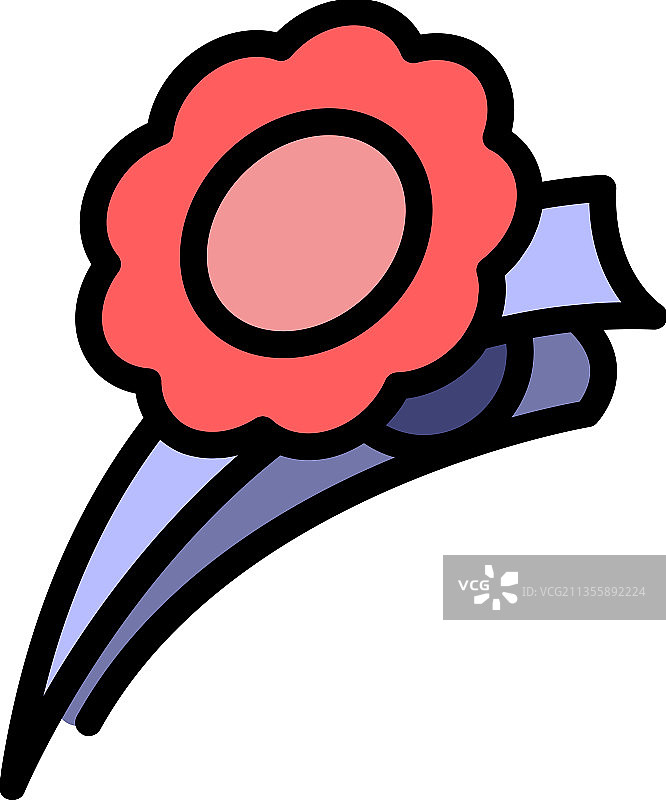 时尚发夹彩色轮廓图标图片素材