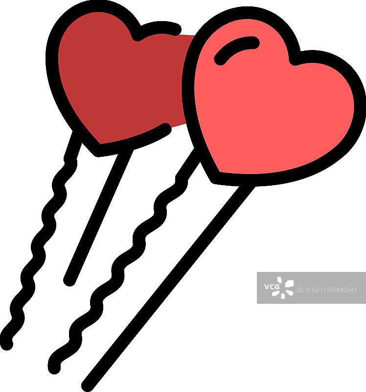 儿童发夹图标彩色轮廓图片素材