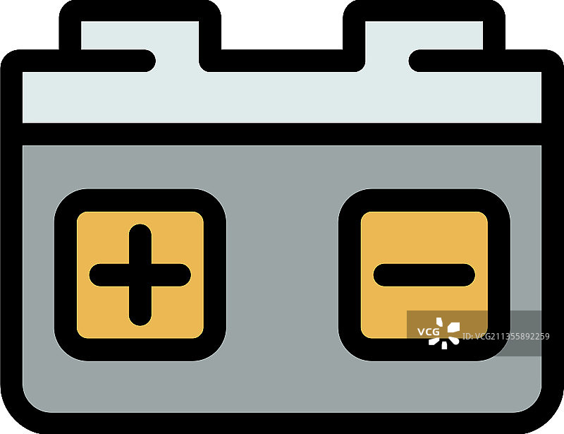 汽车电池图标彩色轮廓图片素材