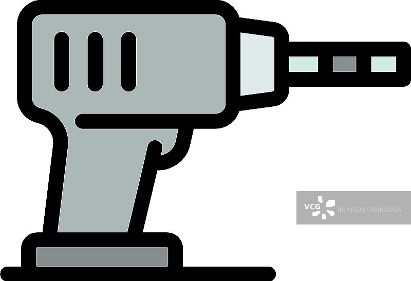 彩色电钻轮廓图标图片素材