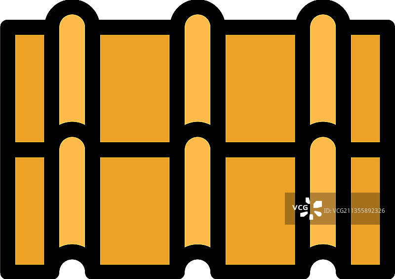 赤陶瓦屋顶彩色轮廓图标图片素材