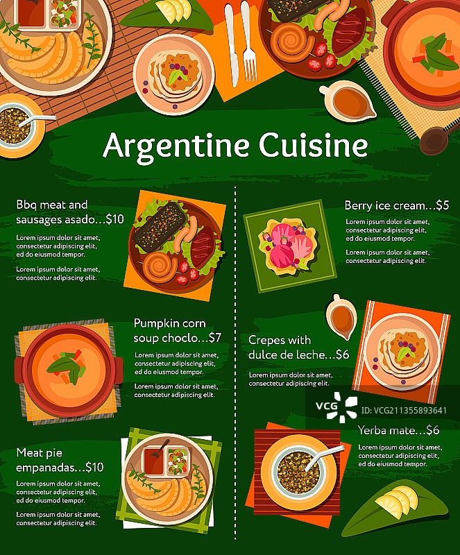 阿根廷烤肉菜单美食图片素材
