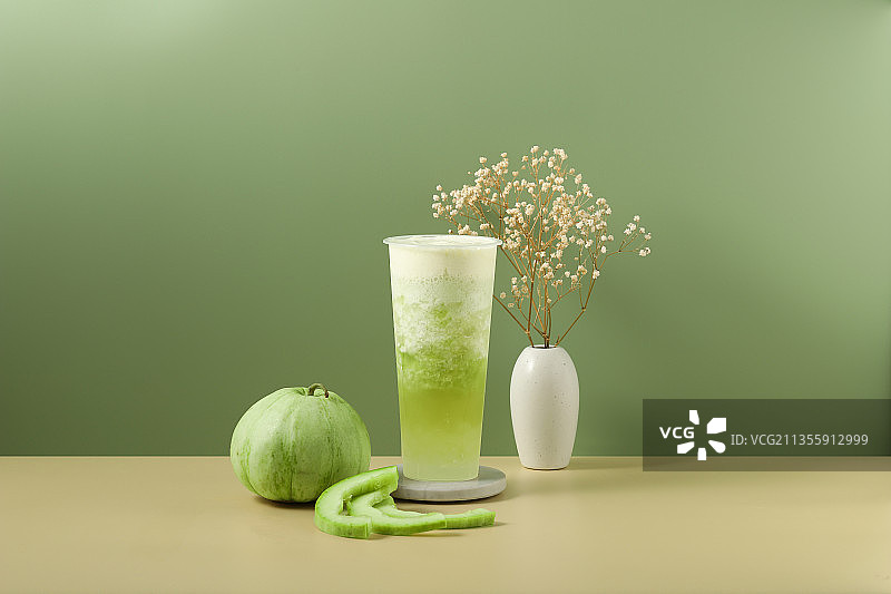 多宝瓜，蜜瓜饮品，奶茶，果蔬饮品图片素材