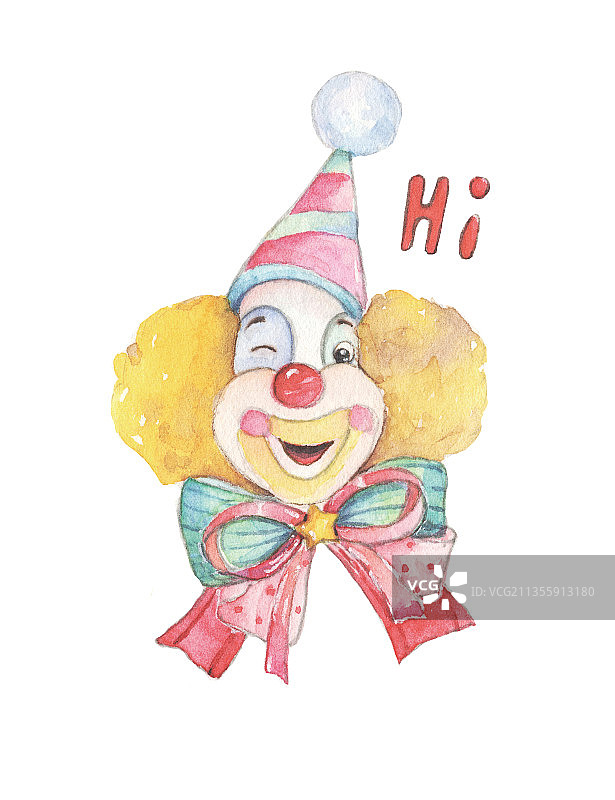 带帽子蝴蝶结的小丑先生图片素材