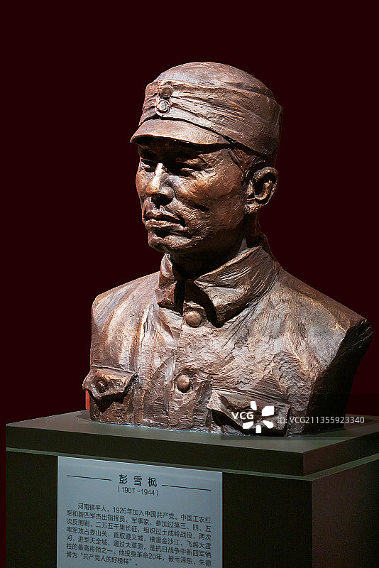 红色文物，红军将领彭雪枫塑像图片素材