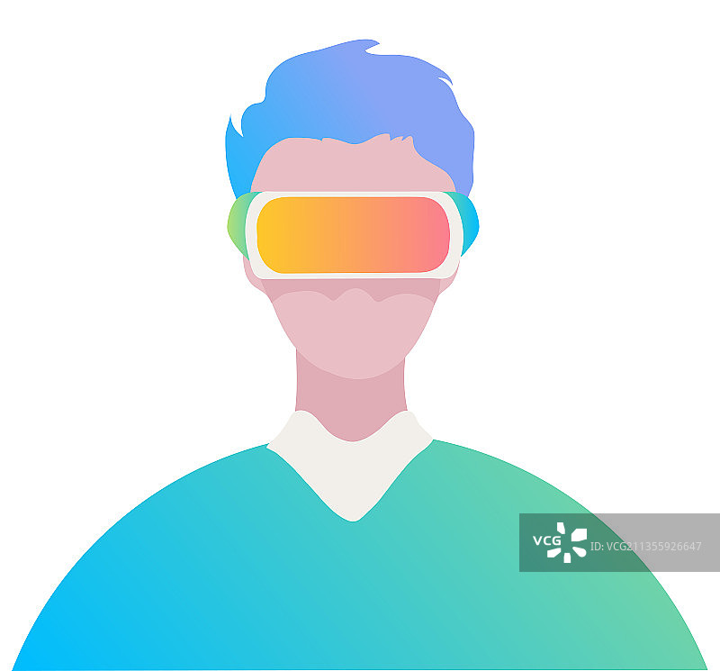 元宇宙VR科技虚拟现实人工智能人物矢量插画图片素材