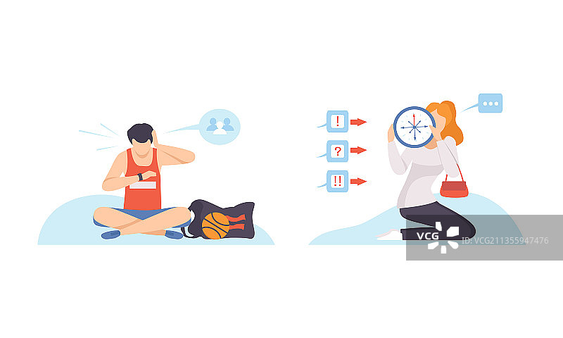 男人和女人无法处理时钟刻度盘图片素材