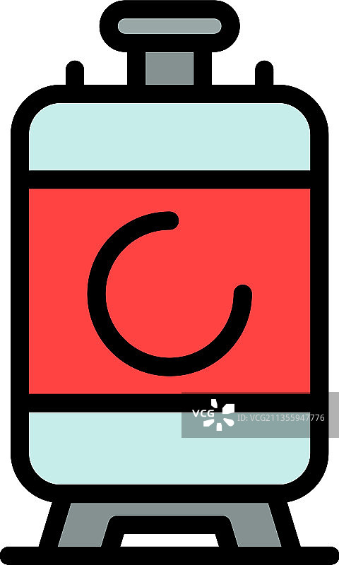 二氧化碳气罐彩色轮廓图标图片素材