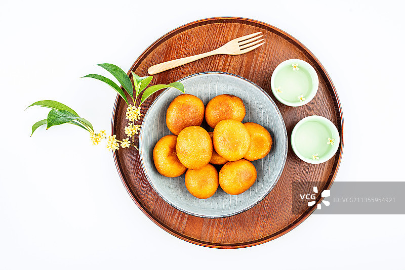 美味小吃点心油炸南瓜粑粑图片素材