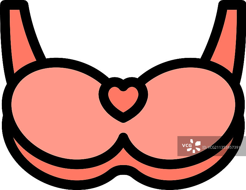 女士内衣图标彩色轮廓图片素材