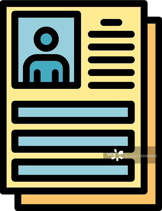 档案图标彩色轮廓图片素材