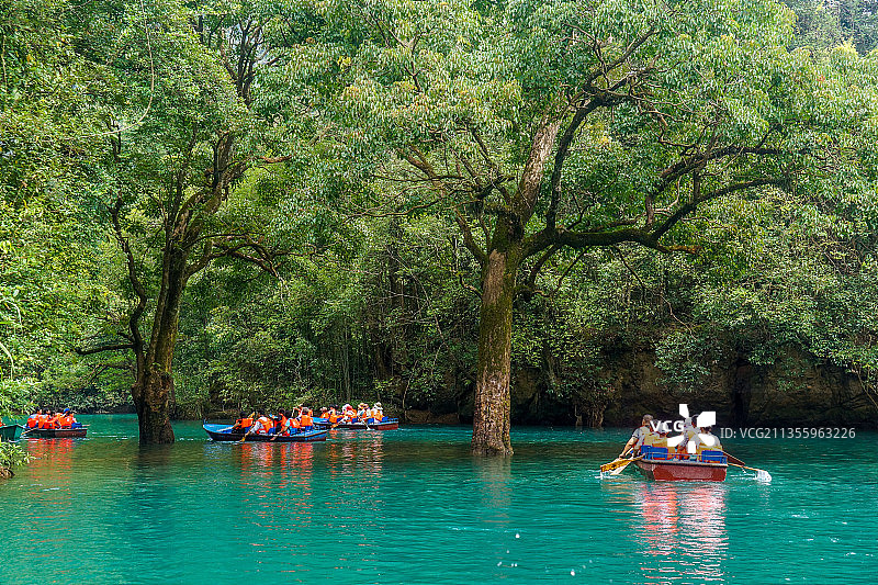 贵州荔波小七孔水上森林图片素材