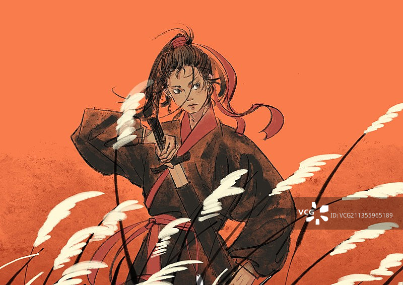 夕阳剑客图片素材