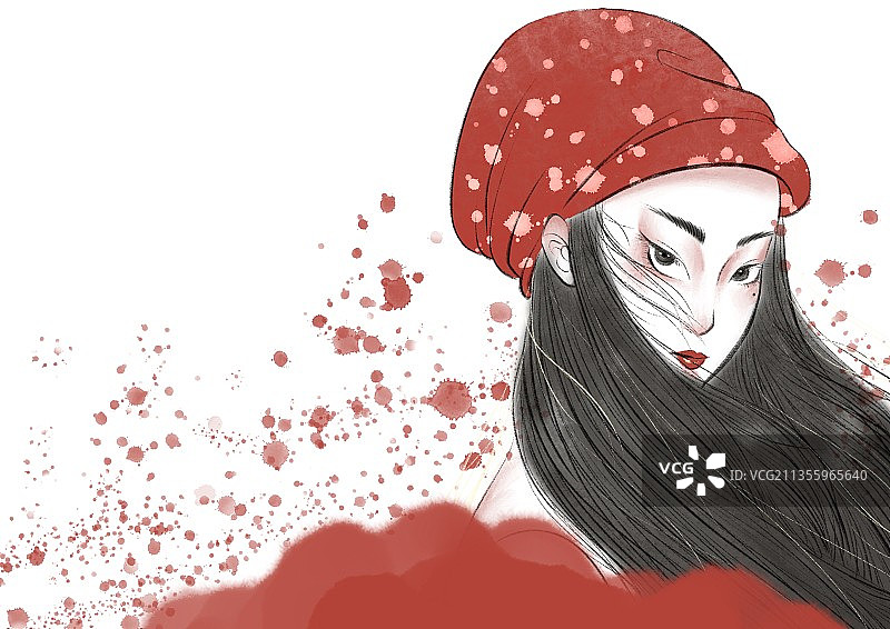 复古女孩图片素材