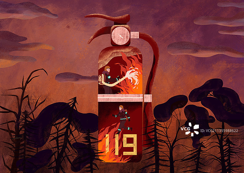 消防日119插画图片素材