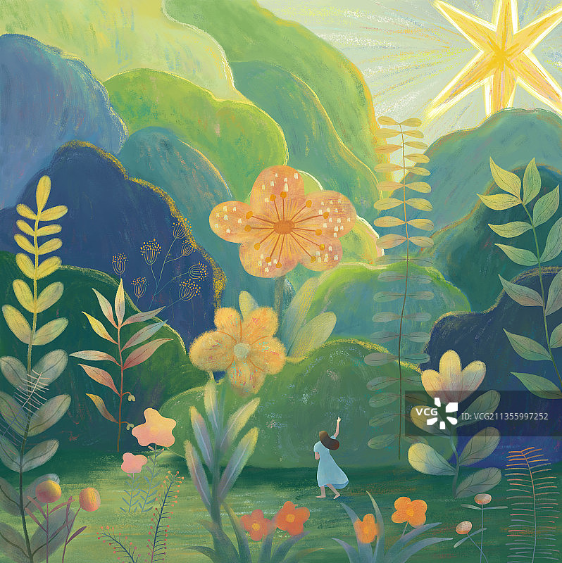 寻找星星的女孩图片素材