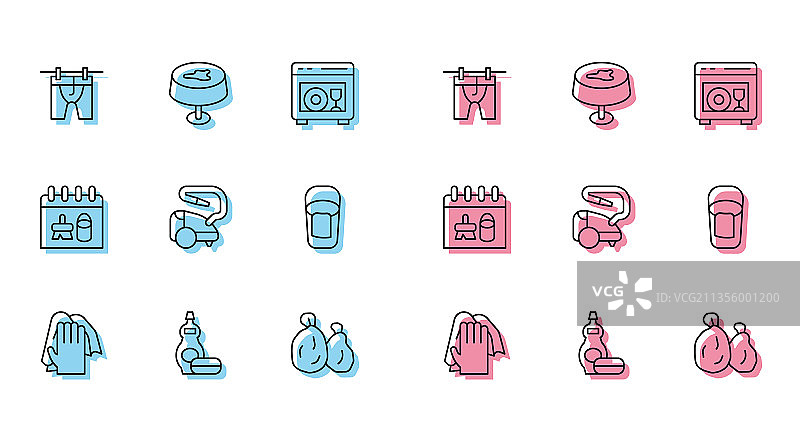 清洁服务和洗碗液组合图片素材