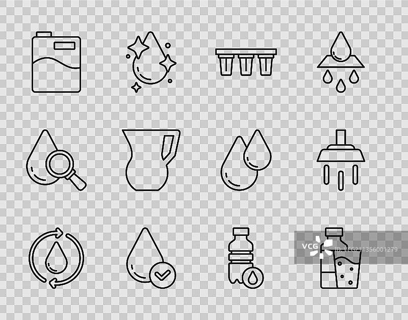 带水的线条回收清洁水瓶图片素材