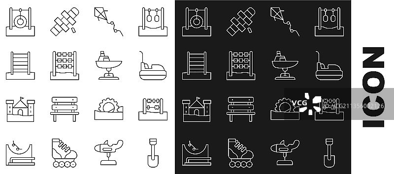 玩具套装：铲子、算盘、碰碰车、风筝等图片素材