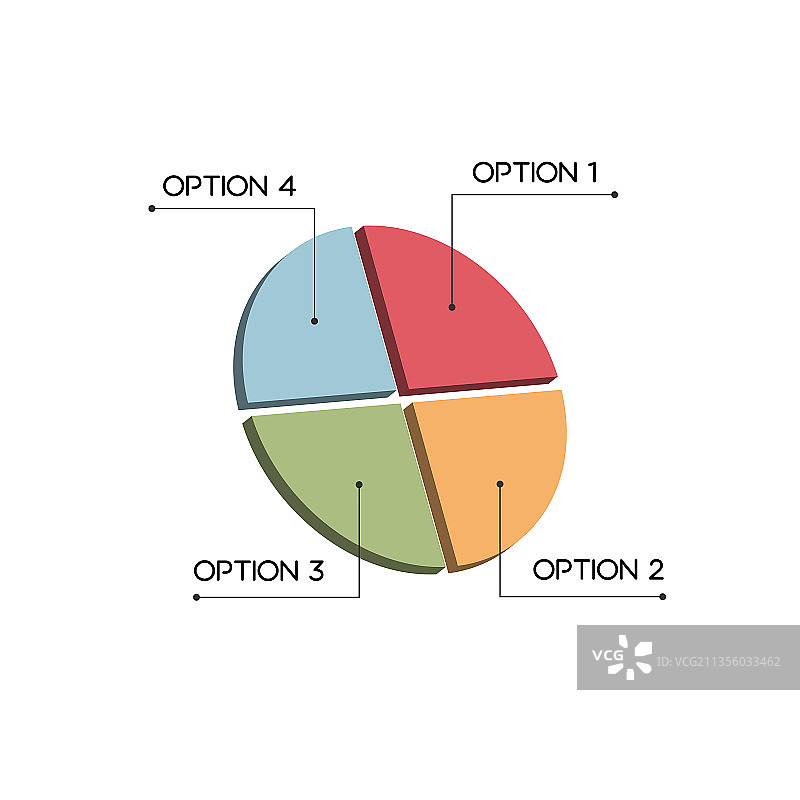 3D饼图设计空白信息图表模板图片素材