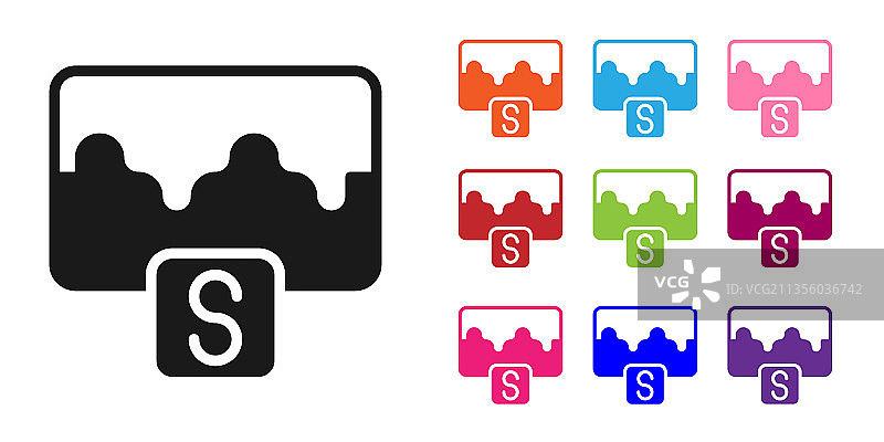 黑色音乐波形均衡器图标，白色背景图片素材