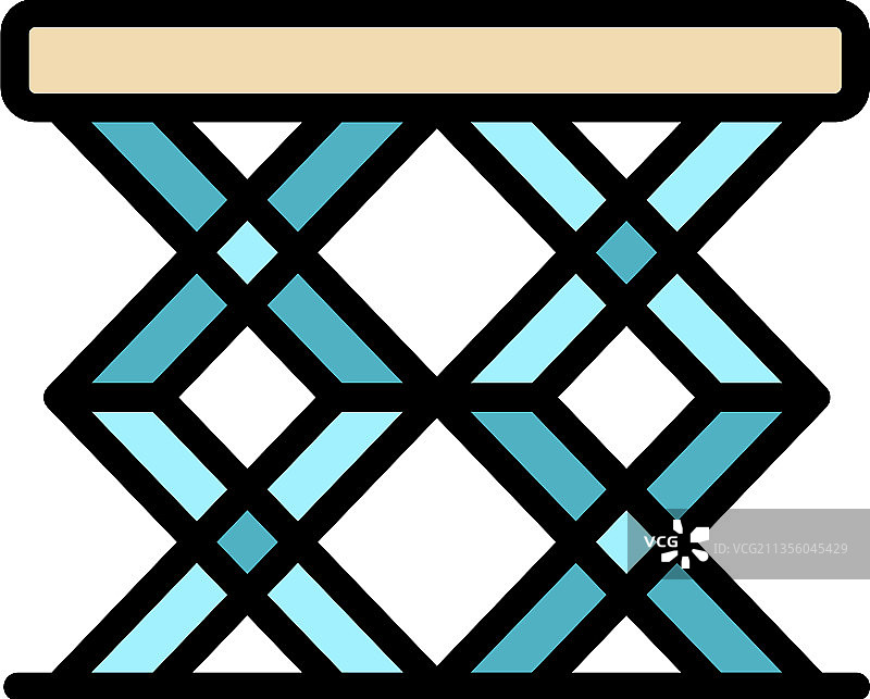 彩色轮廓折叠桌图标图片素材