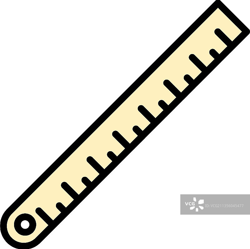 钢尺图标彩色轮廓图片素材