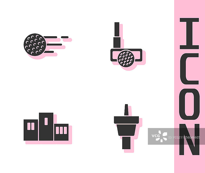 高尔夫球座球运动优胜者套装图片素材