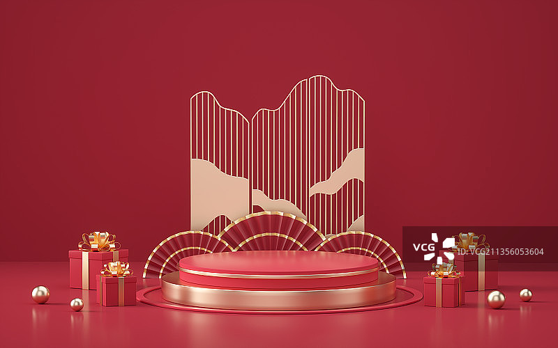 产品展台三维图形喜庆节日背景图片素材