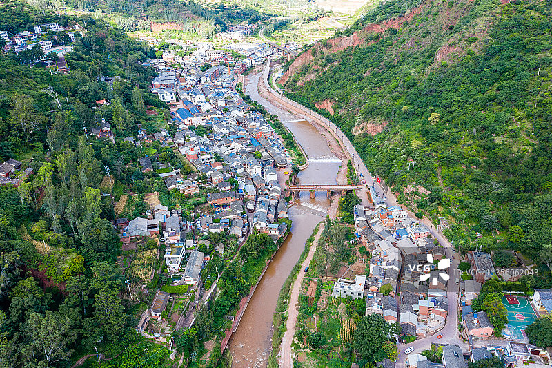 航拍云南省楚雄州禄丰县黑井古镇图片素材