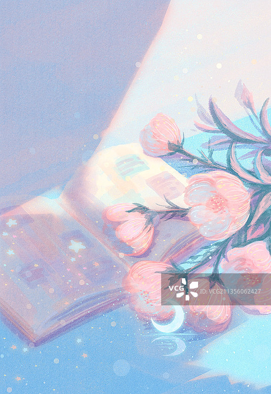 简约光影花卉背景治愈插画图片素材