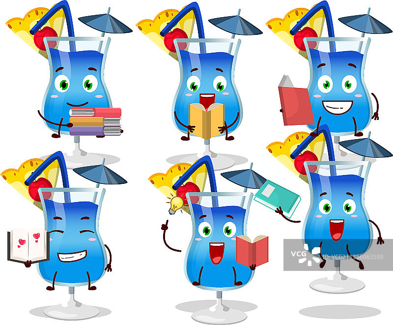 蓝色夏威夷卡通形象图片素材