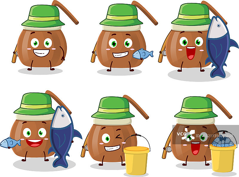 渔夫捕大鱼卡通图：马黛茶图片素材