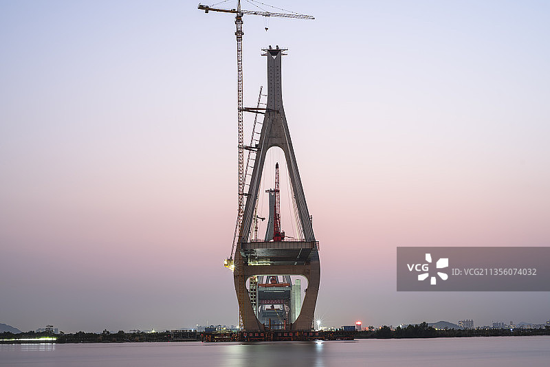 正在建设的珠海洪鹤大桥图片素材
