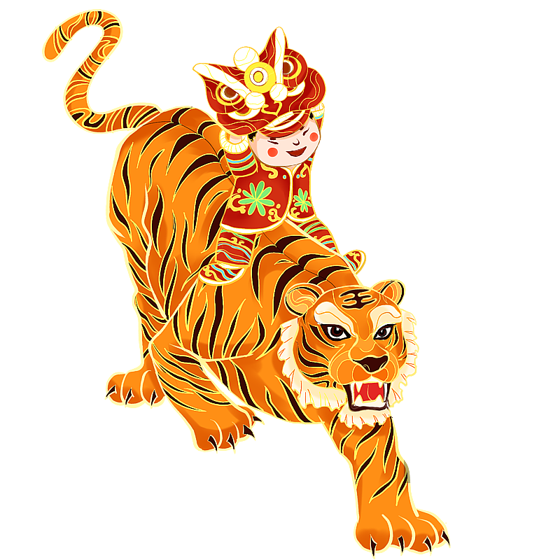 老虎插画图片素材
