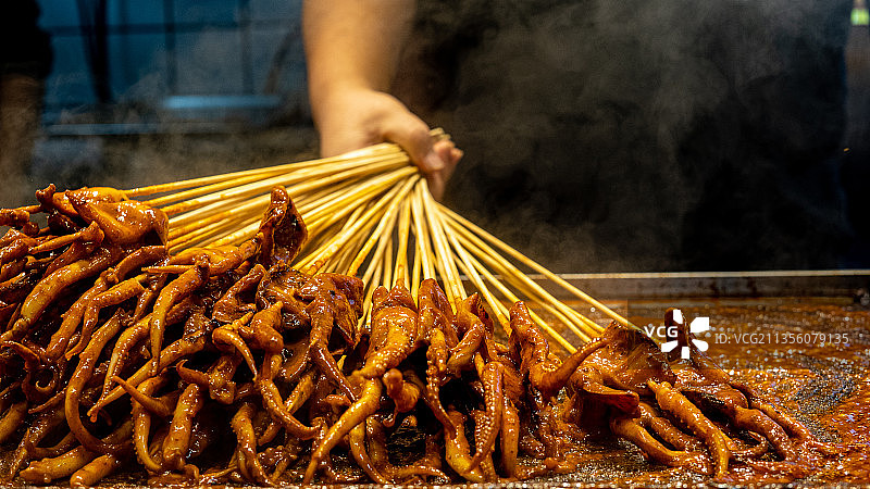 长沙美食铁板鱿鱼（烧烤鱿鱼）图片素材