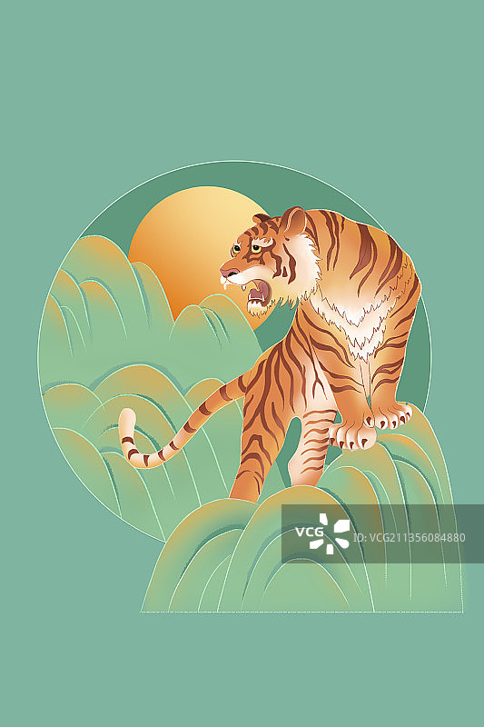 中国风虎年插画图片素材