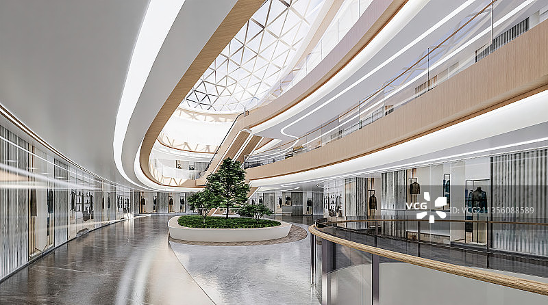 现代风格商业广场内部景观图片素材