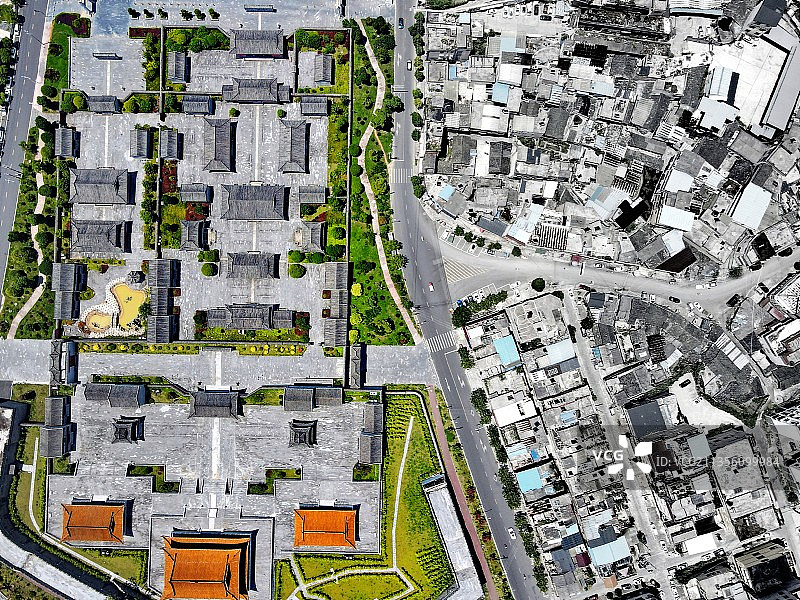 独山县城的封闭景点与城区图片素材