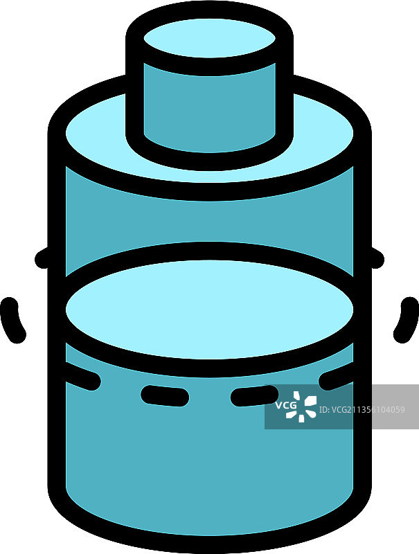 碱性电池彩色轮廓图标图片素材