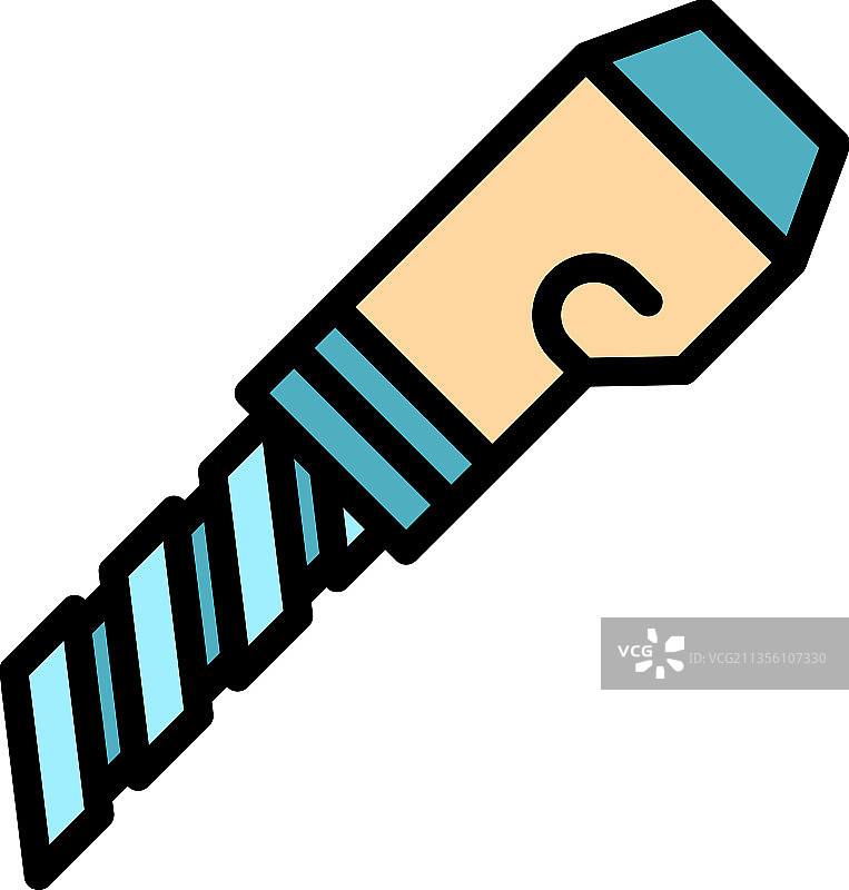 彩色轮廓的裁纸刀图标图片素材