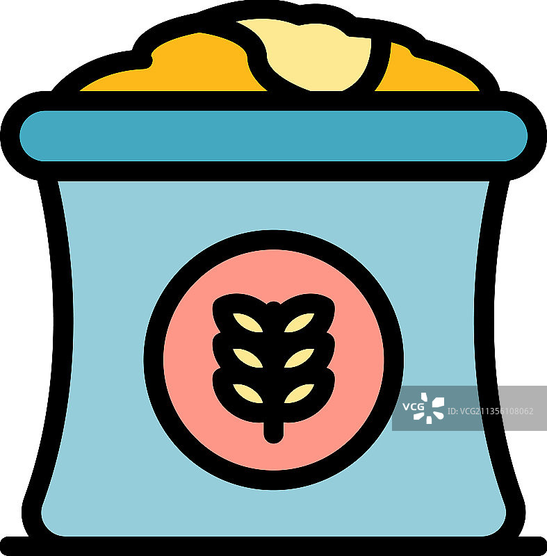 麦袋轮廓颜色图标图片素材