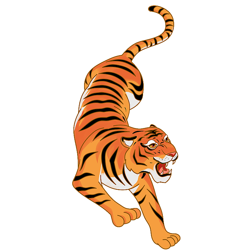 虎年动物手绘老虎图片素材