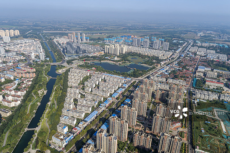 山东省德州市禹城城市风光航拍图片素材