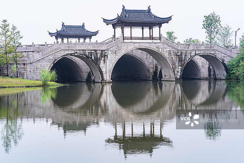 杭州湘湖望秋桥图片素材